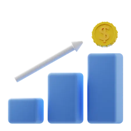 Increase Finance Graph  3D Illustration