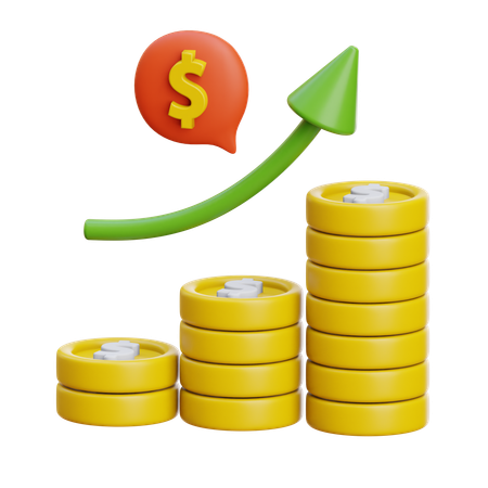 Increase money  3D Icon