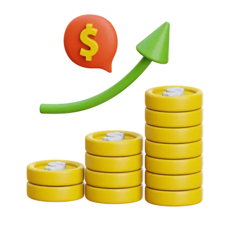 Increase money  3D Icon