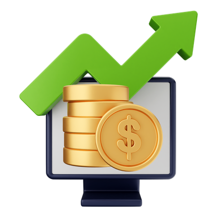 Increase Money Dollar  3D Icon