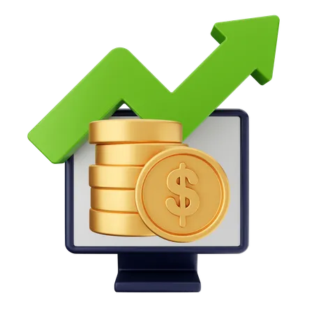 Increase Money Dollar  3D Icon