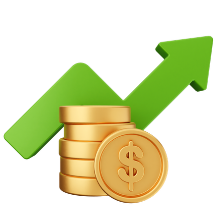 Increase Money Dollar  3D Icon