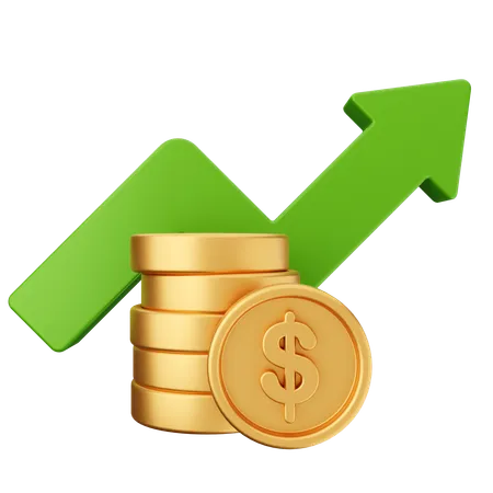 Increase Money Dollar  3D Icon