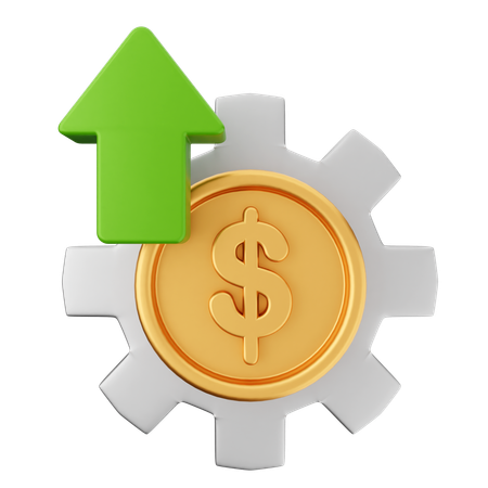 Increase Money Dollar  3D Icon