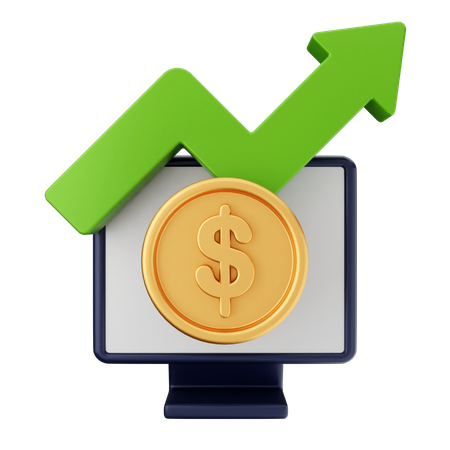 Increase Money Dollar  3D Icon