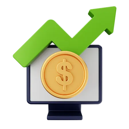 Increase Money Dollar  3D Icon