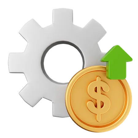 Increase Money Dollar  3D Icon