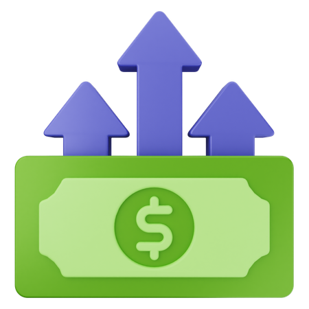 Increase Money Dollar  3D Icon