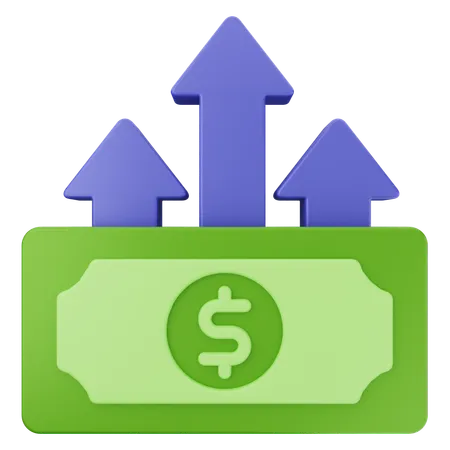 Increase Money Dollar  3D Icon