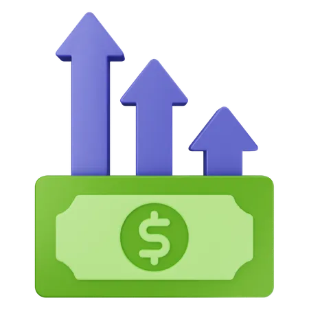 Increase Money Dollar  3D Icon