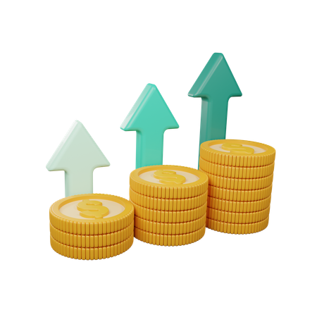 Increase Money Profit  3D Icon
