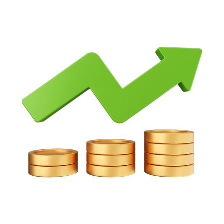 Increase Money Profit 3D Icon