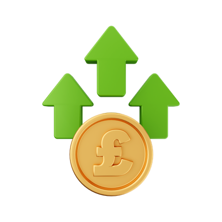 Increase Poundsterling  3D Icon