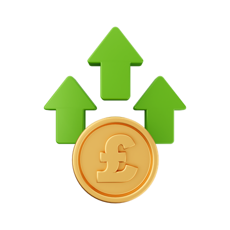 Increase Poundsterling 3D Icon
