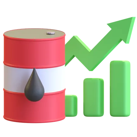 Increase Prices Of Oil  3D Illustration