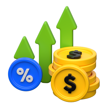Increase profit  3D Icon