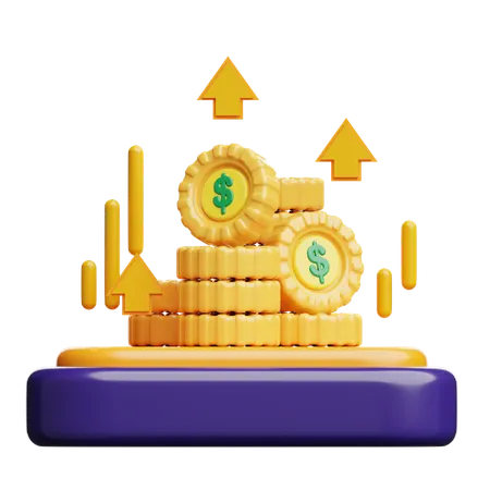 이익을 늘리다  3D Icon