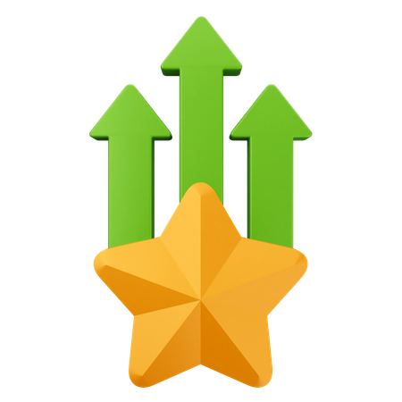 Increase rating star  3D Icon