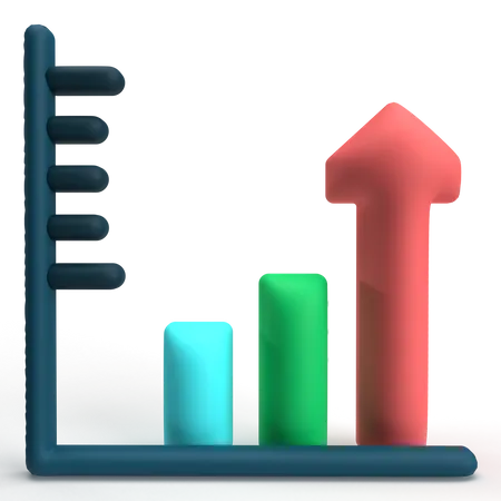 Increasing Bar Graph  3D Icon