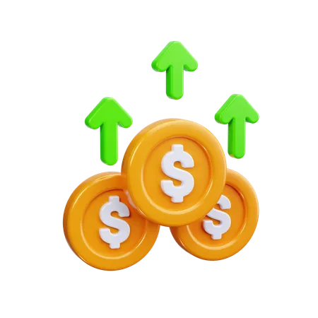 Increasing Money Value  3D Icon