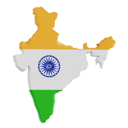 Carte de l'Inde  3D Icon