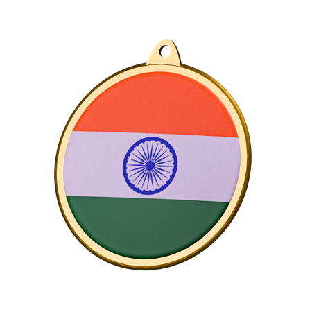 Insigne de médaille du drapeau de l'Inde  3D Icon