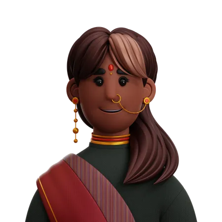 Femme indienne  3D Icon