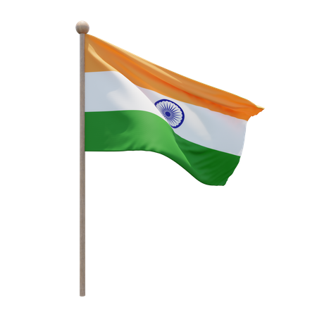 Mât de drapeau de l'Inde  3D Icon