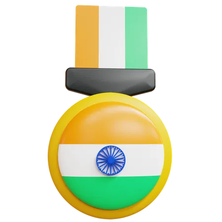 Médaille de l'Inde  3D Icon