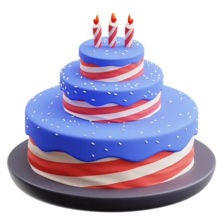 Independence Day Cake  3D Icon