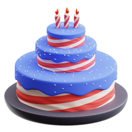 Independence Day Cake  3D Icon