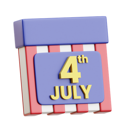 Independence Day Calendar  3D Icon