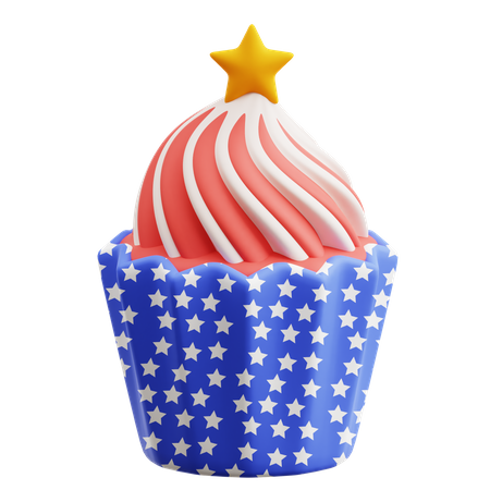 Independence Day Cupcake  3D Icon