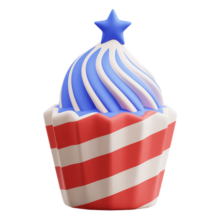 Independence Day Cupcake  3D Icon