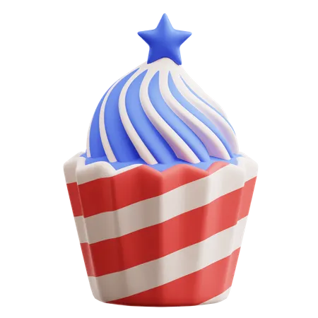 Independence Day Cupcake  3D Icon