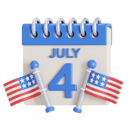 Independence Day Date  3D Icon