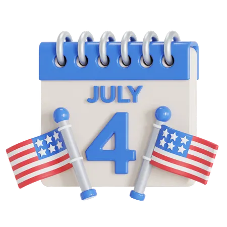 Independence Day Date  3D Icon