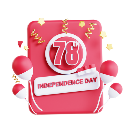 Independence Day Greeting Cards  3D Icon