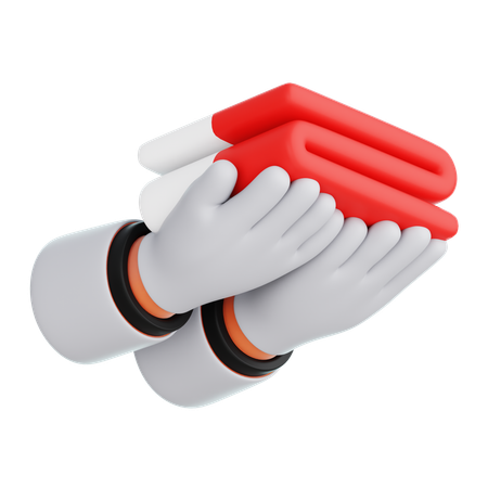 Independence Hand Holding Indonesia Flag  3D Icon