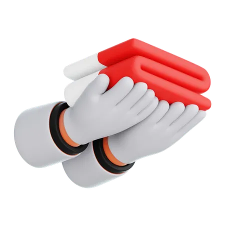 Independence Hand Holding Indonesia Flag  3D Icon