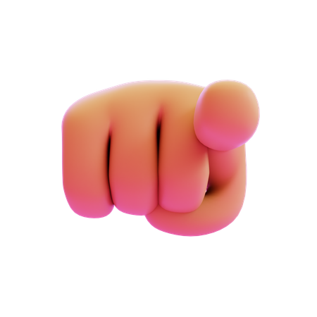 Index Finger Pointing Front Hand Gesture  3D Icon