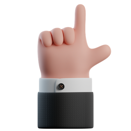 Index finger up Hand Gestures  3D Icon