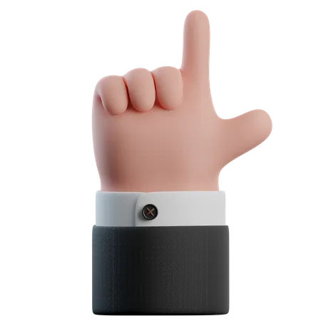 Index finger up Hand Gestures  3D Icon