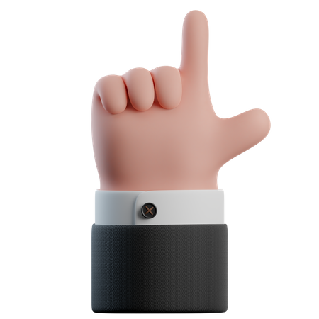 Index finger up Hand Gestures  3D Icon