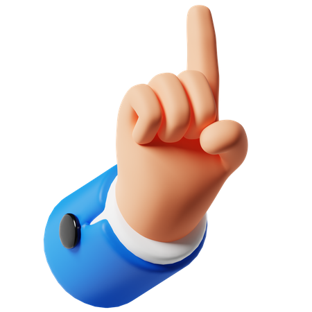 Handbewegung mit dem Zeigefinger nach oben  3D Icon