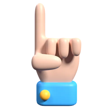 Index Pointing Up Hand Gesture 3D Icon
