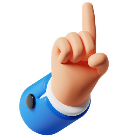 Index Up Hand Gesture  3D Icon