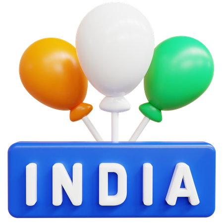 India Balloons  3D Icon