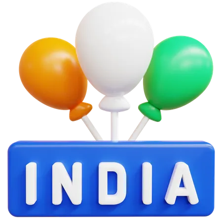 India Balloons  3D Icon