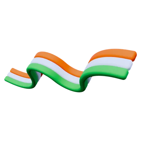 India Flag Banner  3D Icon